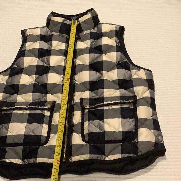 J. Crew down Plaid Quilted Vest down puffer in Navy and White L - Picture 8 of 9